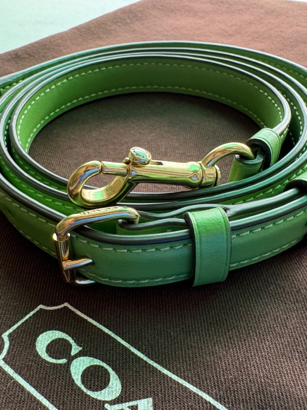 NEW ๐ Coach Apple Green Leather Adjustable Crossbody Replacement Strap - Picture 2 of 15